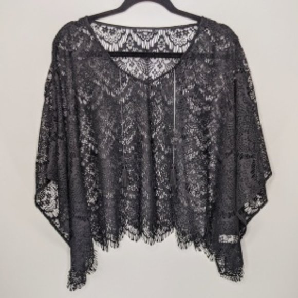 Express Other - EXPRESS • Sheer Lace Black Cover-up Poncho XS/S